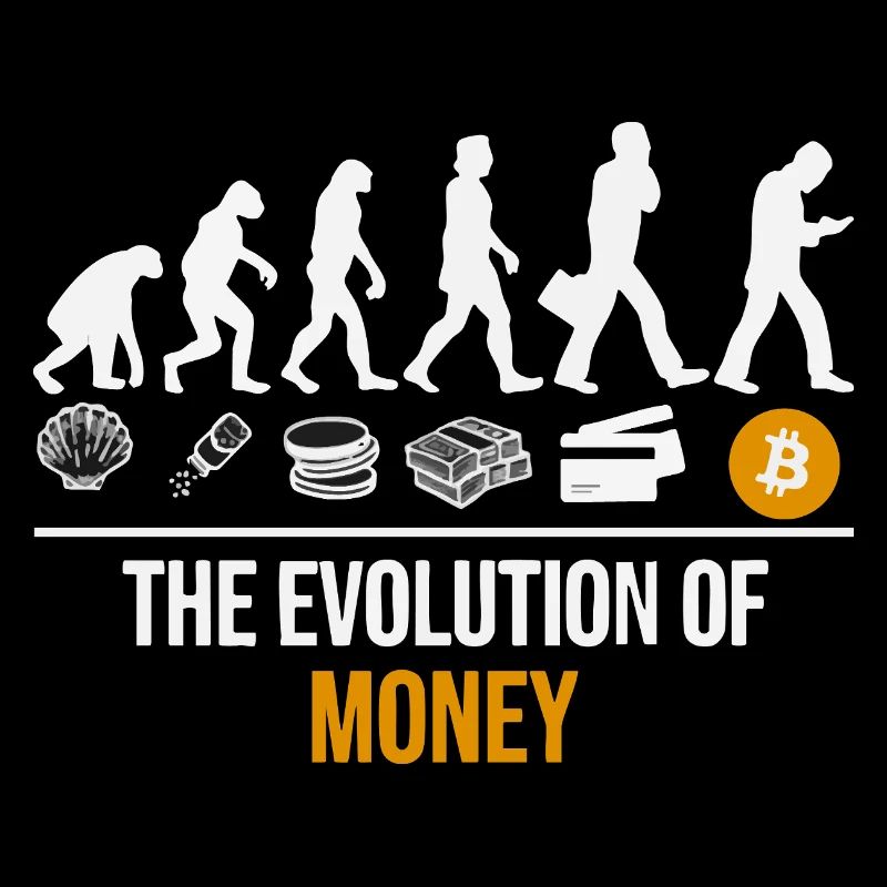 T-shirts Bitcoin - T-shirt Crypto - Évolution de l’argent