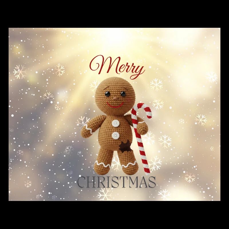 Gingerbread Man with Candy Cane Christmas