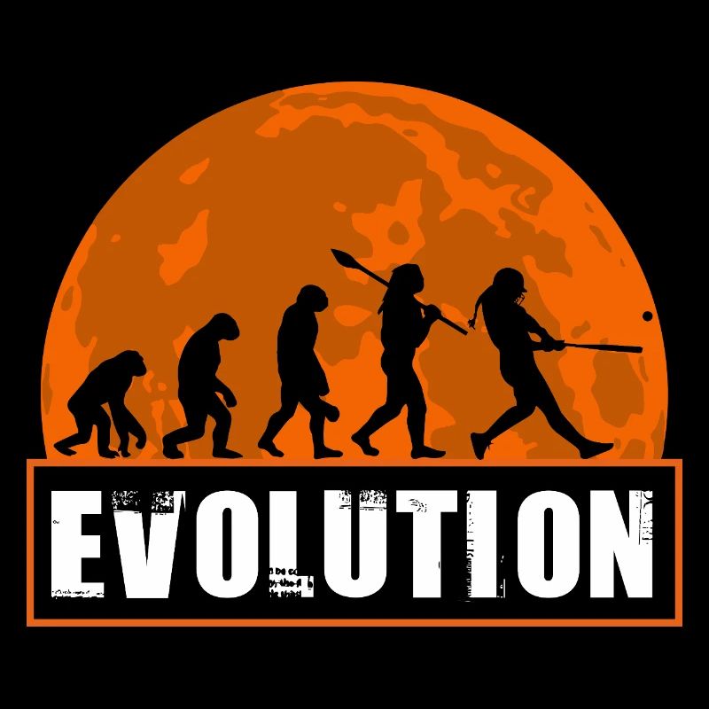 Baseball Softball Evolution Funny Player Gift Art