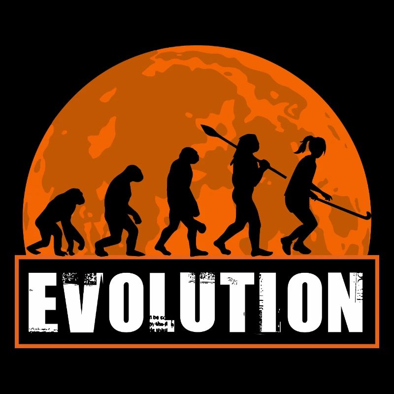Field Hockey Evolution Silhouette Sunset