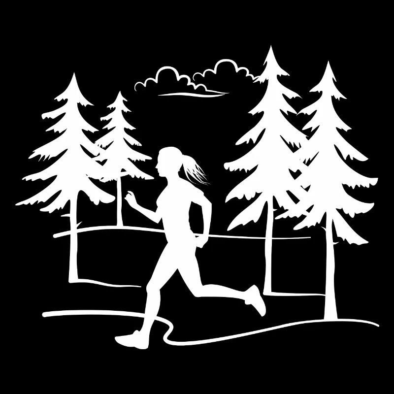 Coureuse Jogging marathon course en forêt course tout-terrain