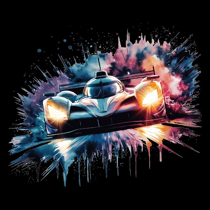 Impression de voitures de sport de course