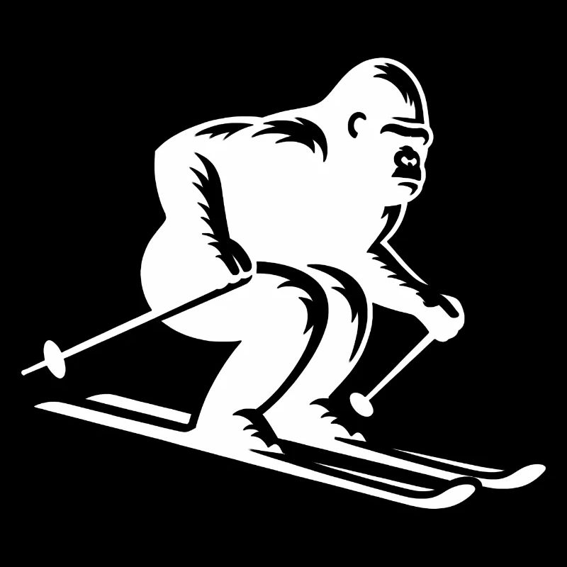 Affe Gorilla Schimpanse Ski Silhouette Design
