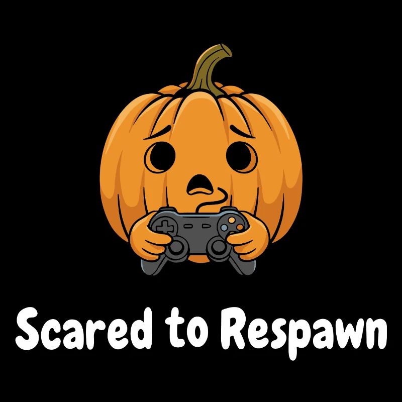 Pumpkin with Controller Scared to Respawn