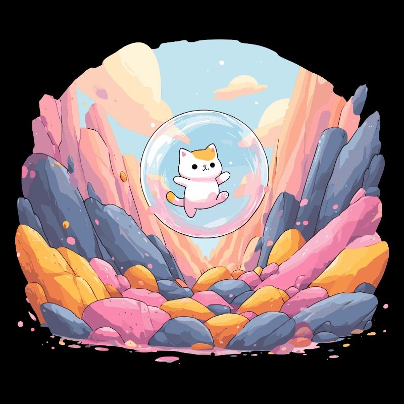 Boule de chat dans le canyon coloré