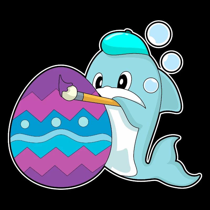 Dolphin Easter Coloring