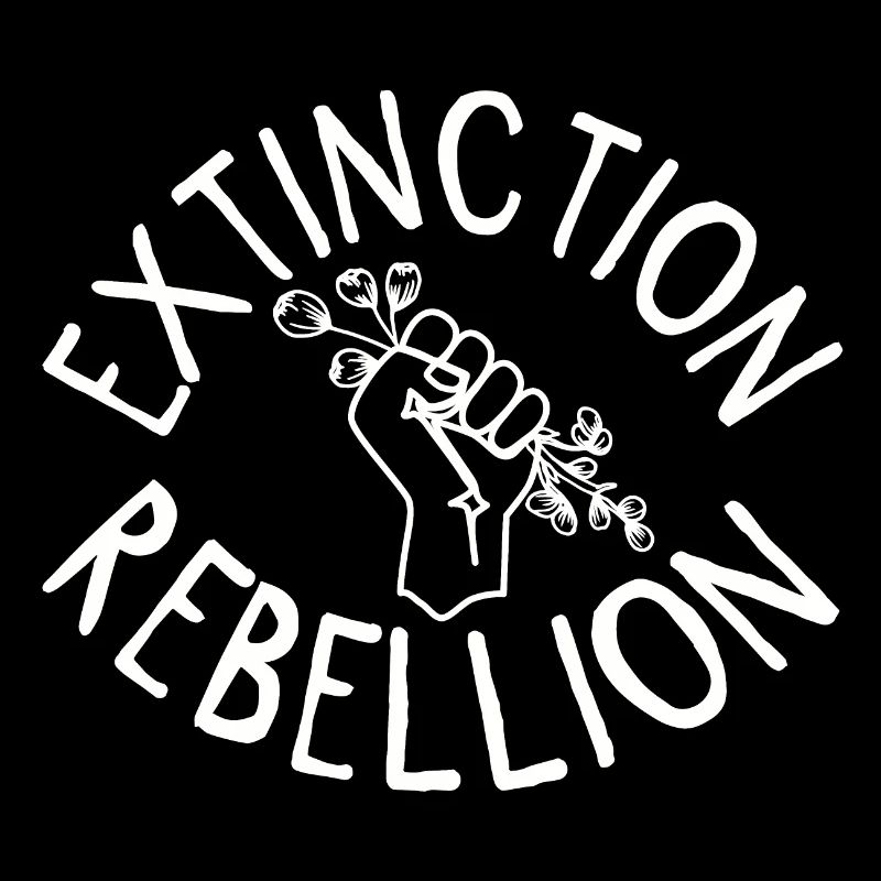Extinction Rebellion Faust mit Knospe