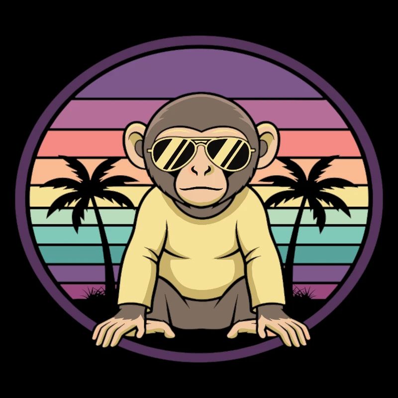 Lunettes de soleil rétro d’été Cool Monkey