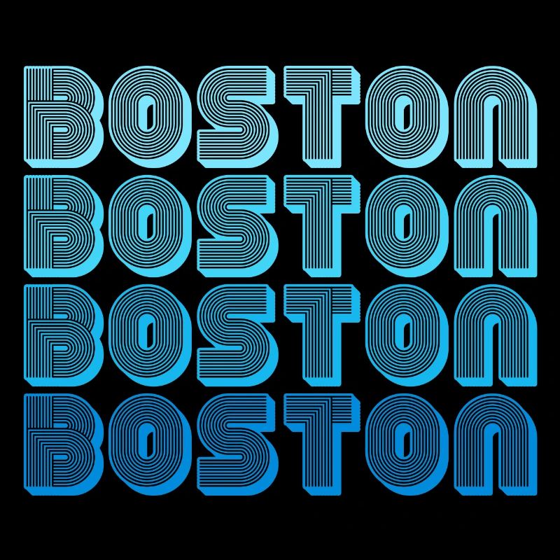 Boston Wiederholungs-Muster Blau Gradient