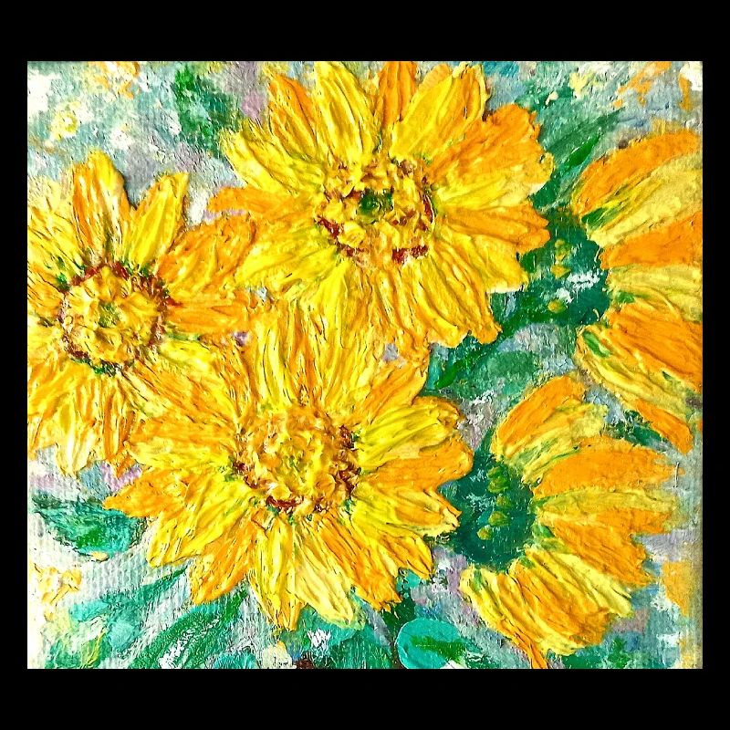 Sonnenblumen bemalt mit Express-Pinsel