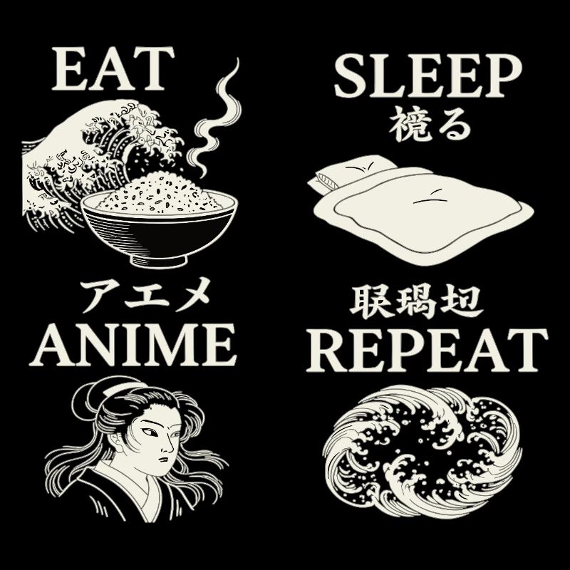 MANGER DORMIR ANIME RÉPÉTER