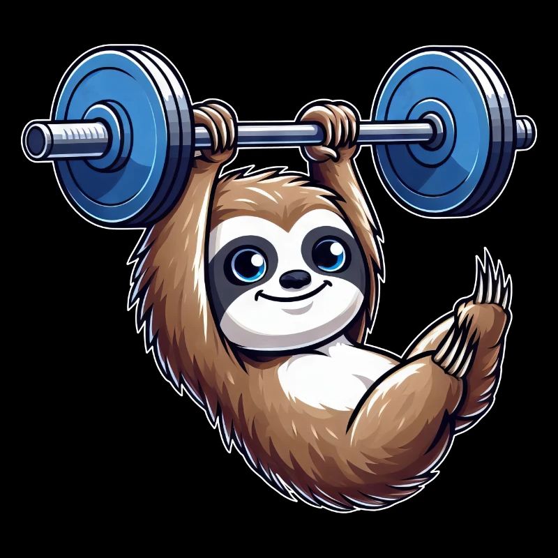 Sloth Dumbbell Pull-Up Workout Funny