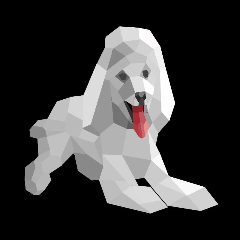 Eleganter Low-Poly-Pudel