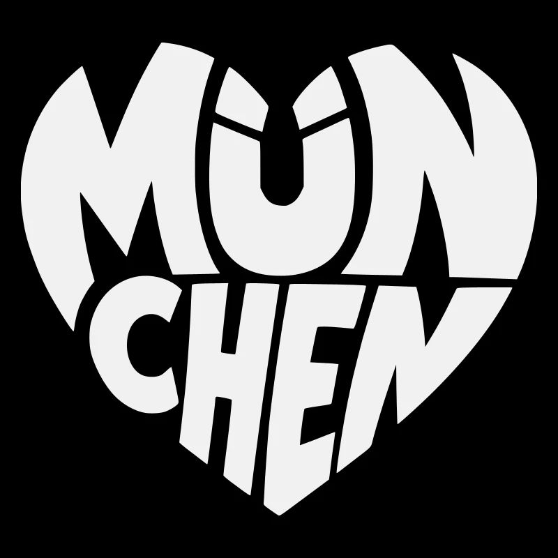 Typographie du logo du cœur de Munich