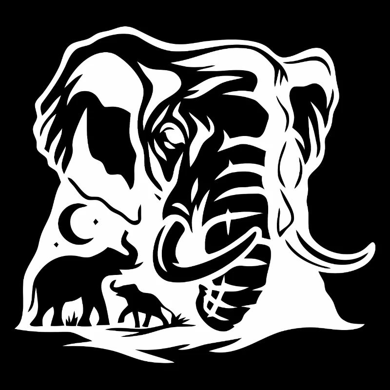 Conception de silhouette de famille d’éléphants