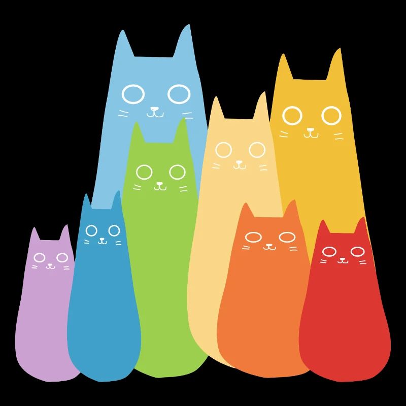Chat Coloré Arc-en-ciel