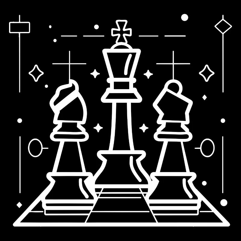 Chess Pieces Stroke Sketch