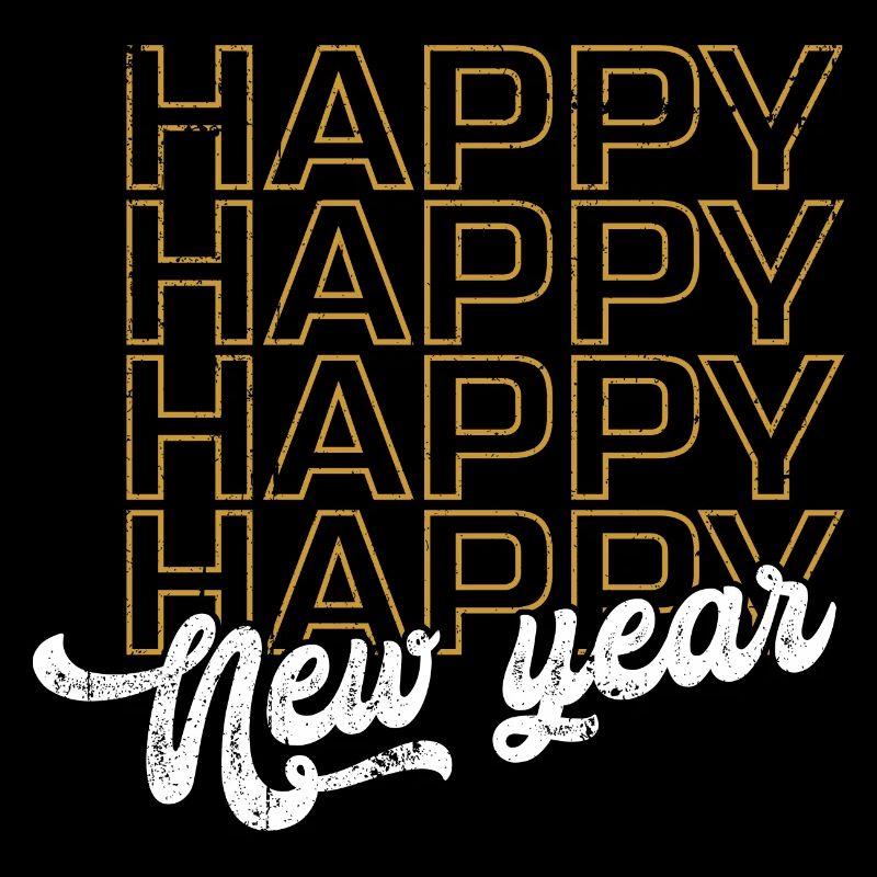 Écriture néon dorée de bonne année