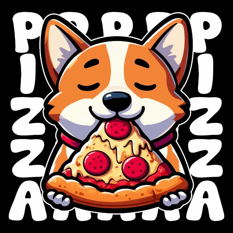 Corgi Pizza Genuss