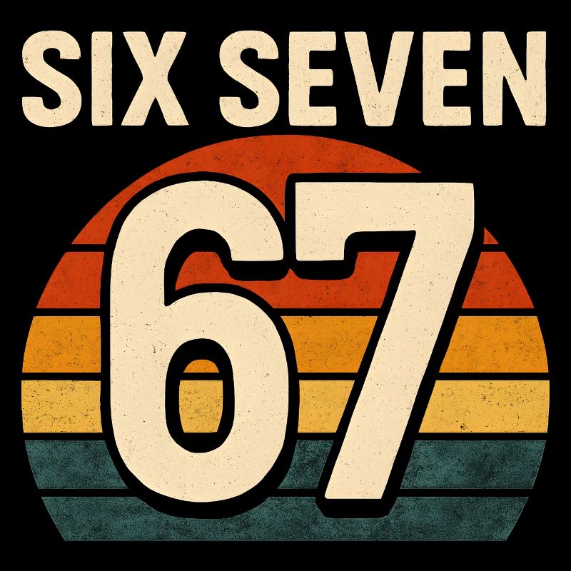 Six Seven 67 Italian Brainrot Retro Sunset Meme