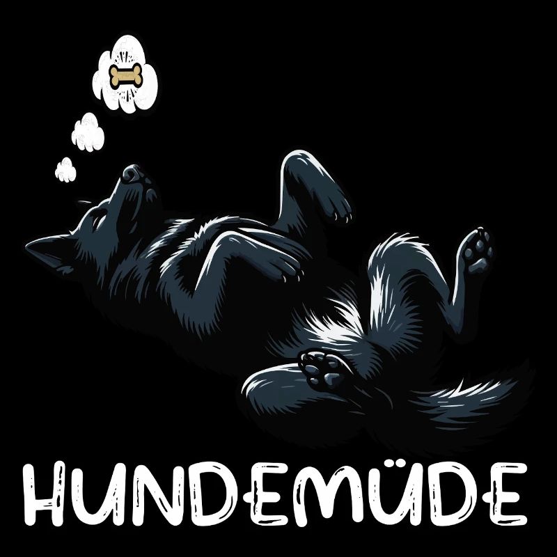 Hundemüde Schwarzer Schäferhund Schäferhundhalter