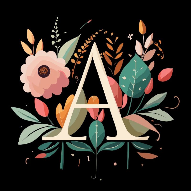 A Typografie mit Blumen