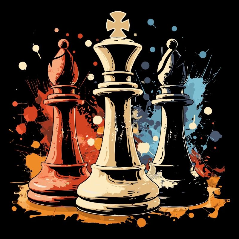 Schach Läufer und König Graffiti
