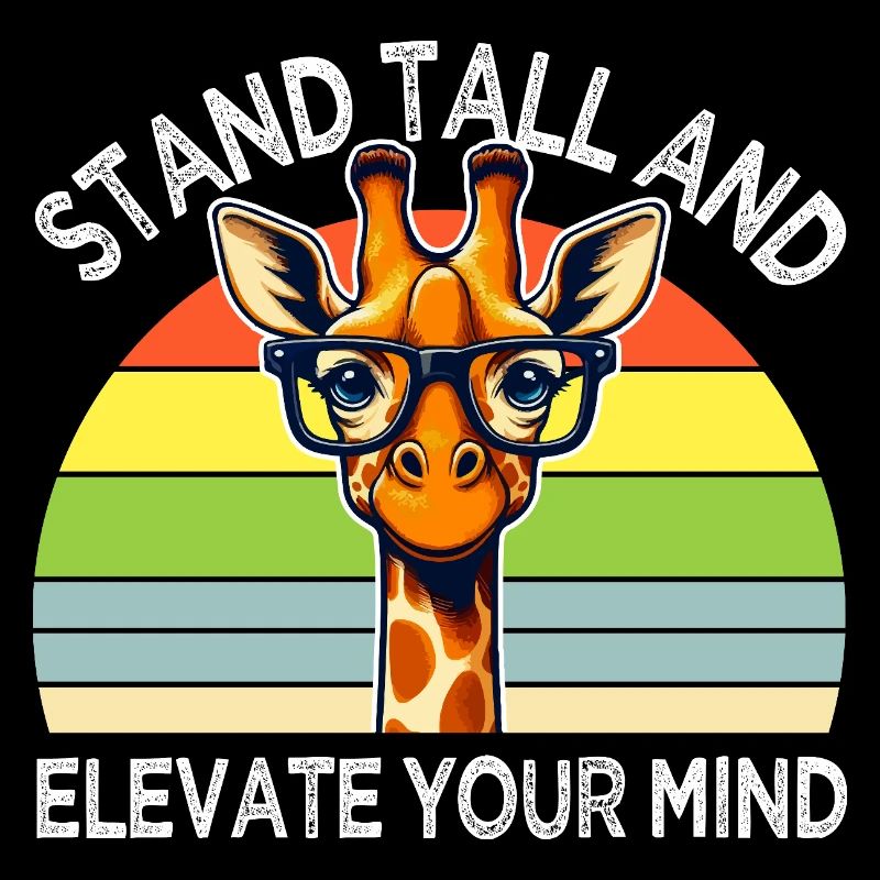 Inspiring Giraffe with Rainbow Glasses