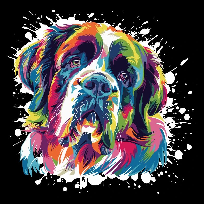 Buntes Hundeporträt Pop Art