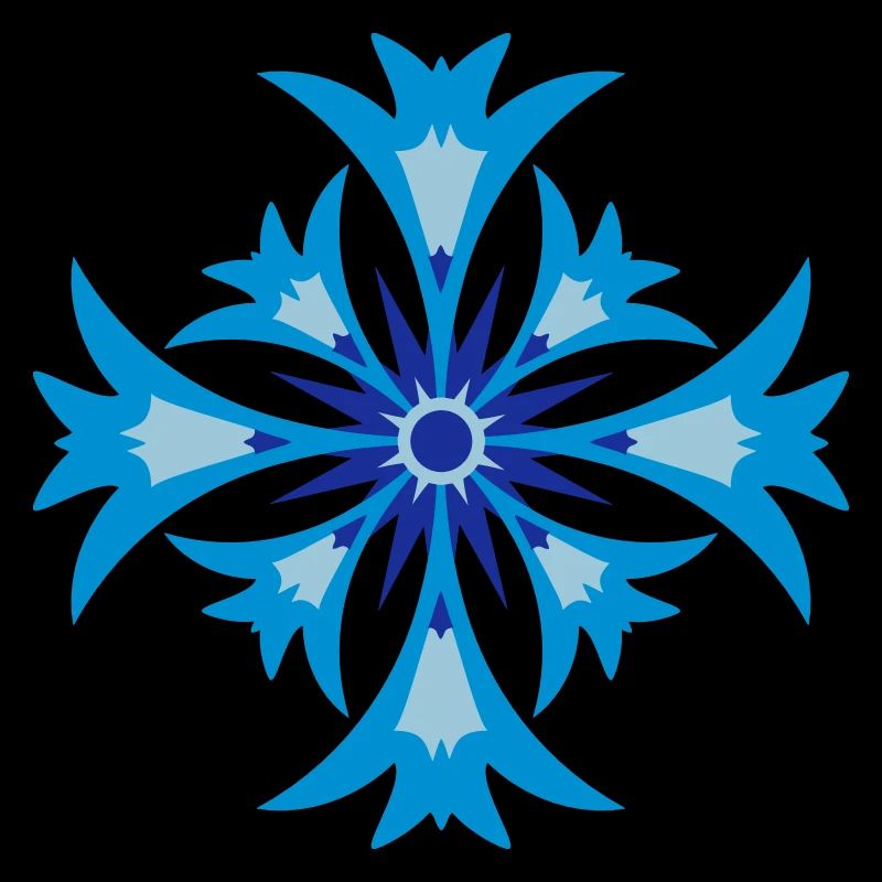 Une fleur stylisée de bleuet