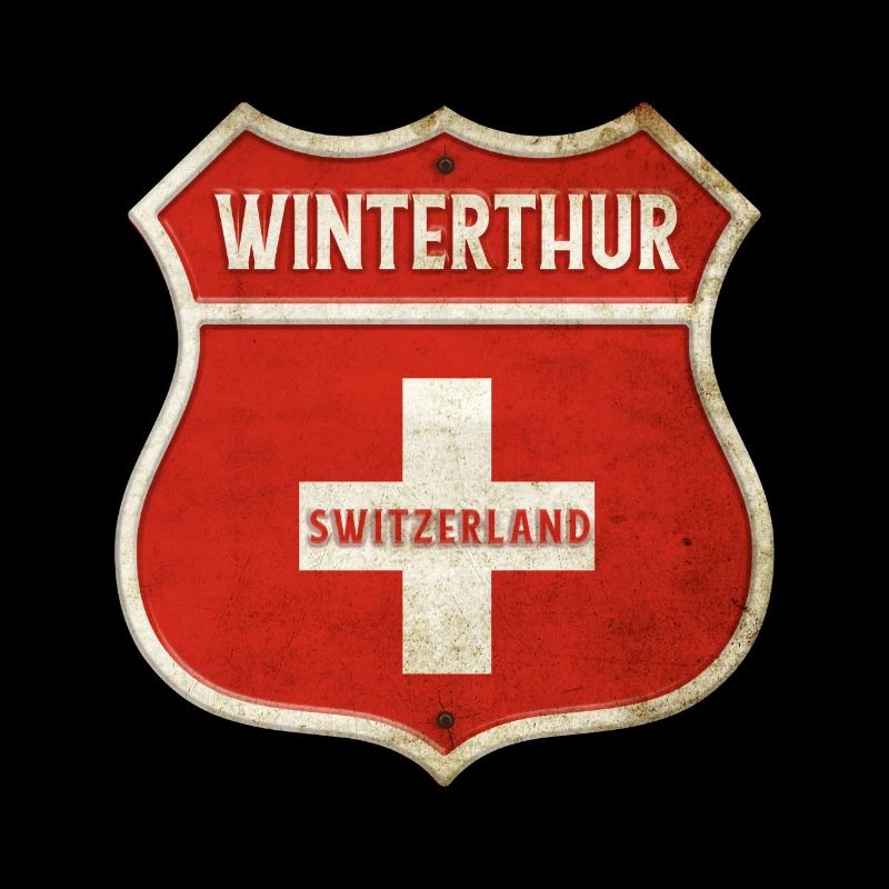 Winterthur Schweiz Wappen Flaggen Design