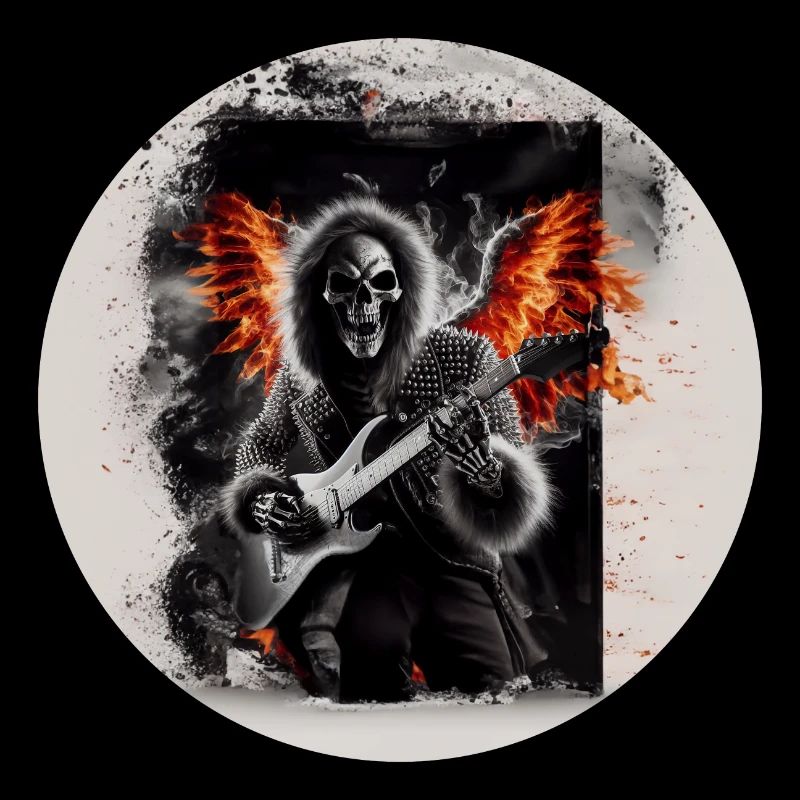 Rock 'n' Roll Squelette en feu #3