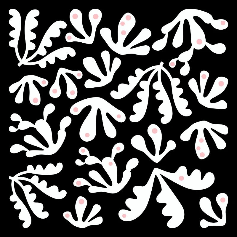 Abstrait Corail L Blanc Rose Pois