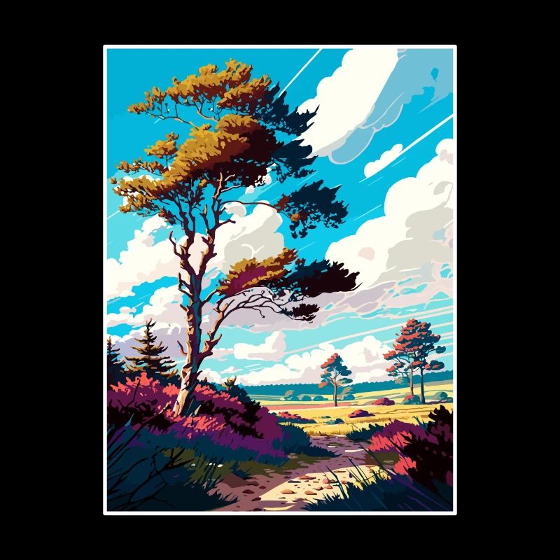 Affiche de voyage de la forêt d’Ashdown Peinture de carte postale