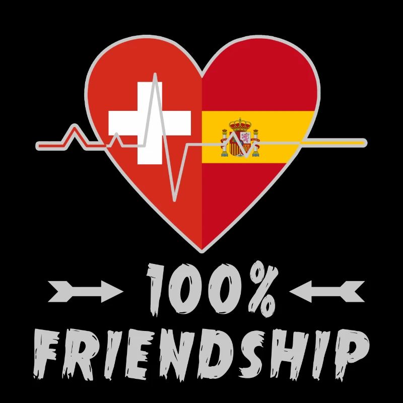 Schweiz und Spanien 100% Freundschaft