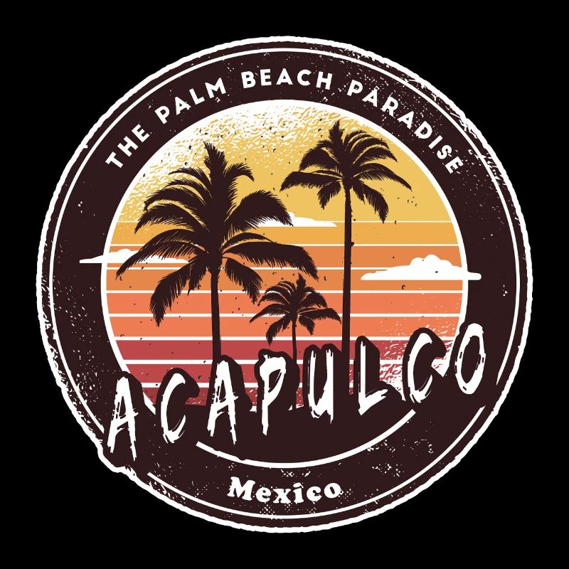 Acapulco Mexico Palm Trees Beach Design