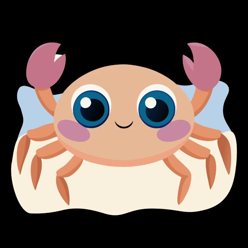 Bébé crabe joyeux sur la plage