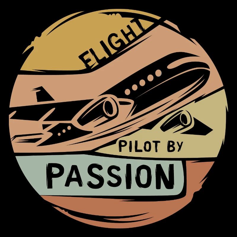 Vintage Airplane Logo - Pilot by Passion Emblem