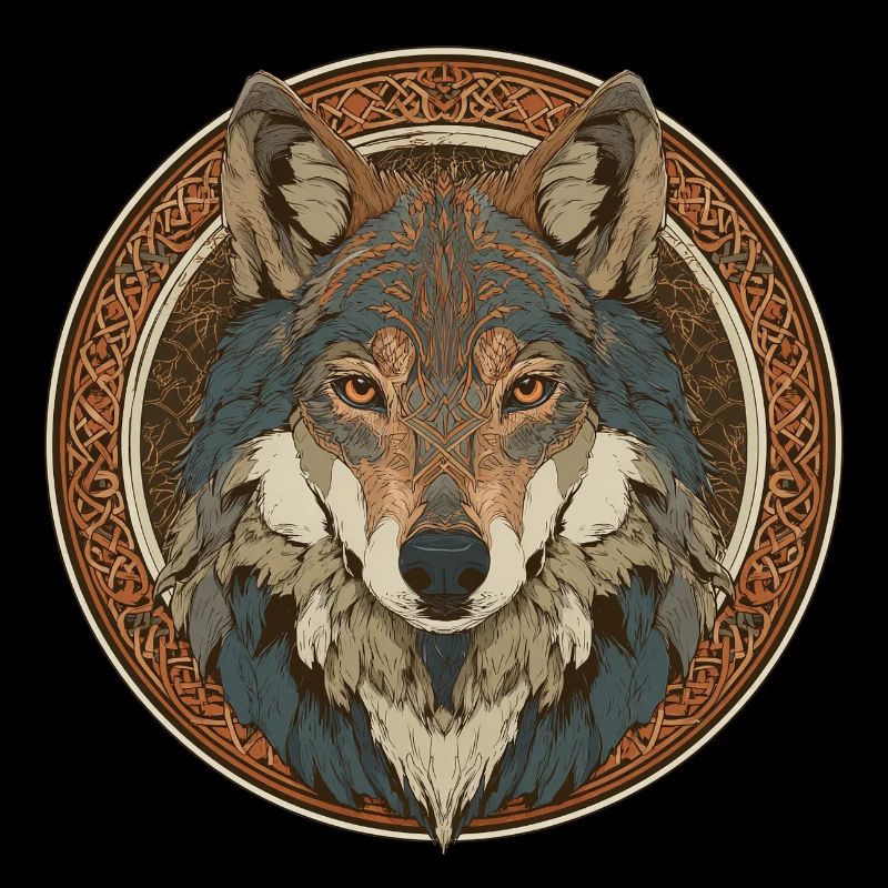 Legendenhafter Wolf mit keltischem Muster