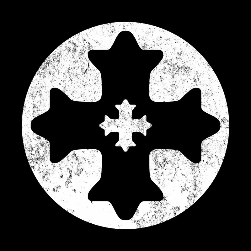 Eastern Coptic cross in white circle