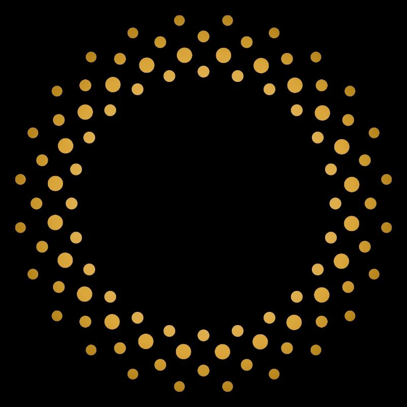 Ring-shaped, golden dot pattern