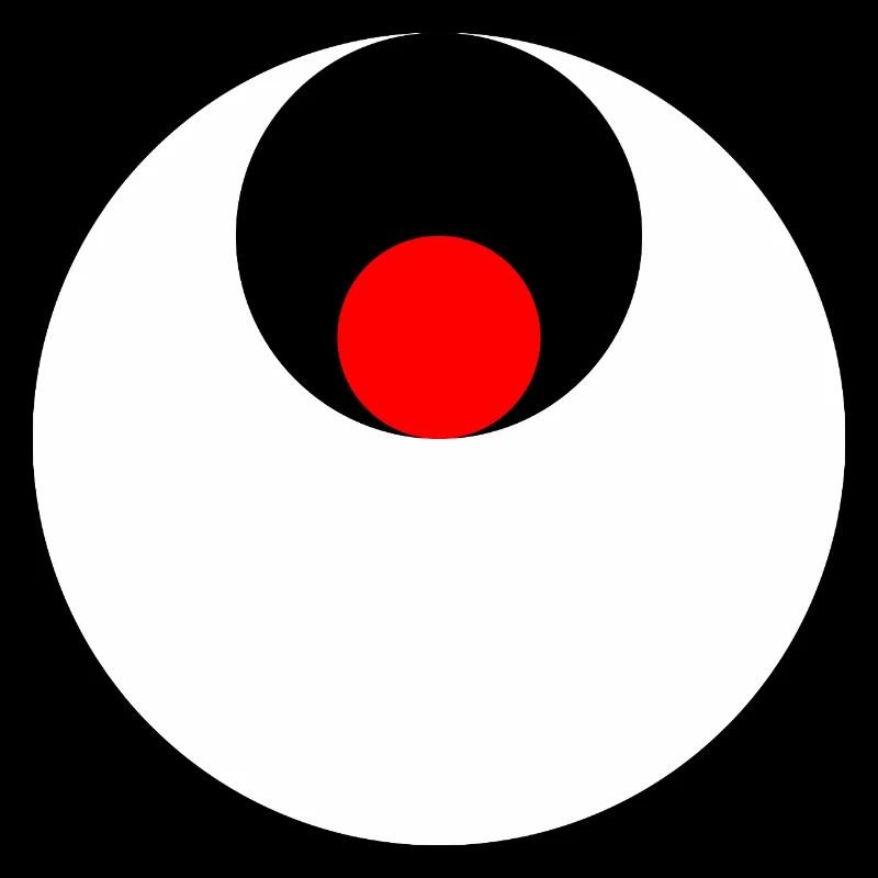 3 Kreise, weiß, schwarz und rot