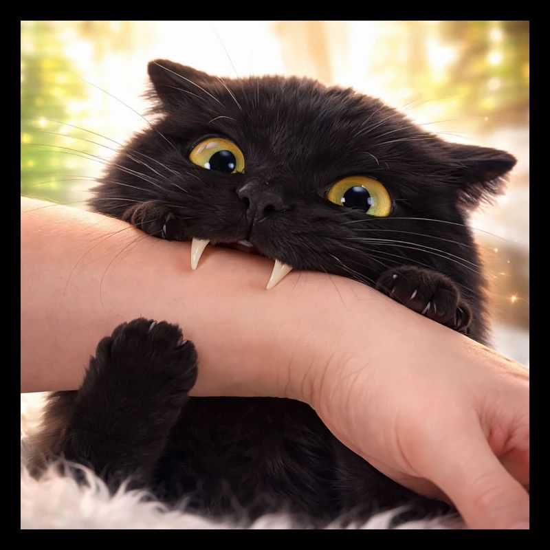 Morsure de chat espiègle – Drôle de « baisers avec Z »