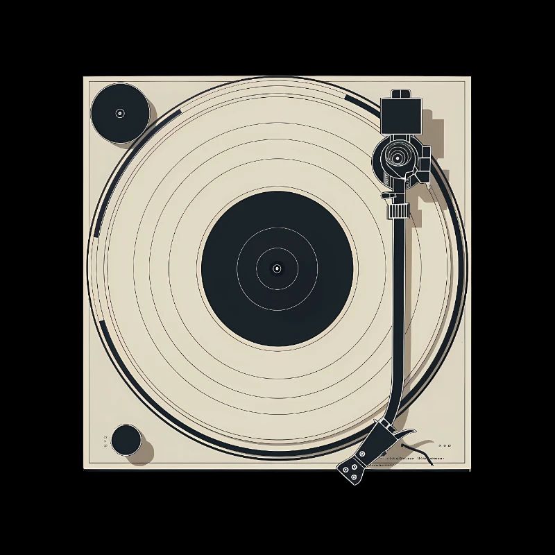 Minimalist Turntable Beige