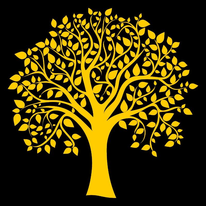 Base Yellow Jumbo Tree Print Silhouette