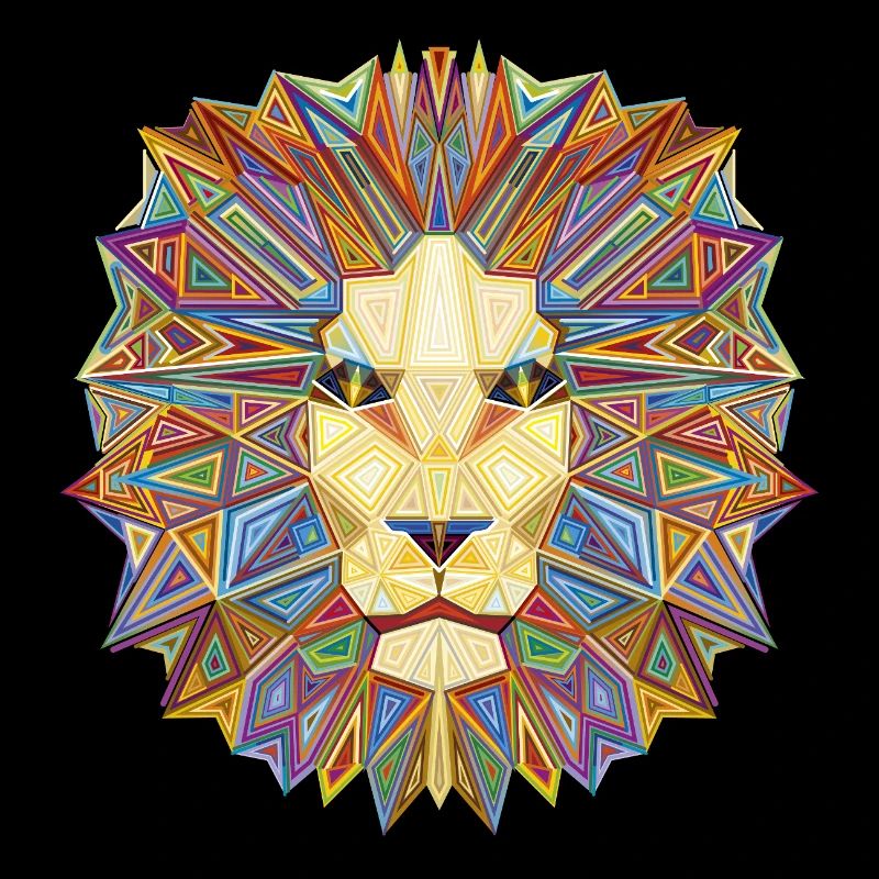 Geometric lion head