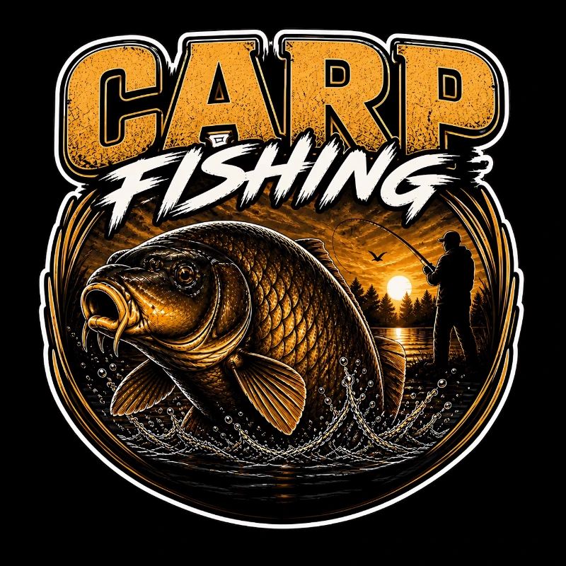 Pêche à la carpe Coucher de soleil – Conception de Big Carp Angler