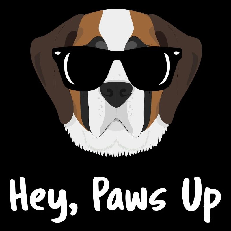 Cool Saint Bernard Sunglasses Paws Up Dog
