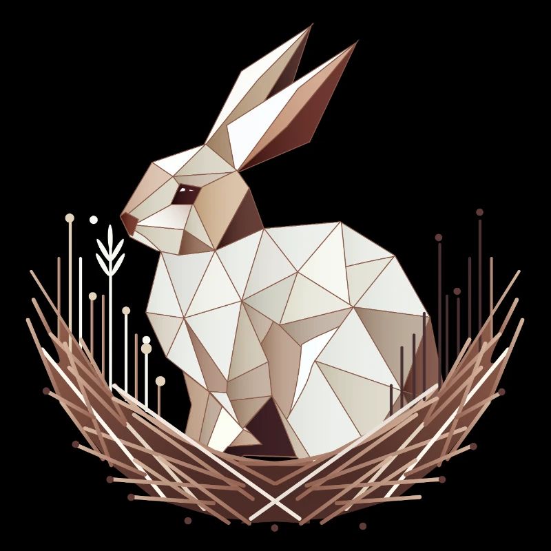 Geometric bunny in the nest – stylish Easter design