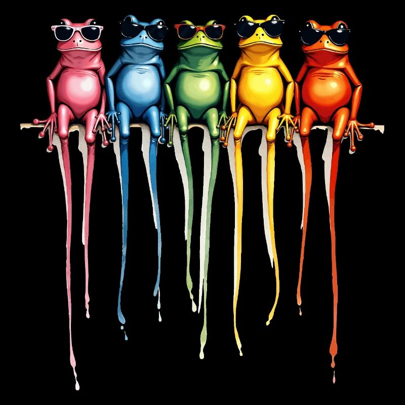 Grenouilles arc-en-ciel cool
